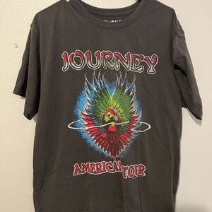 Authentic Journey Shirt Short Sleeve Concert Shirt Band Tee Gray Size L